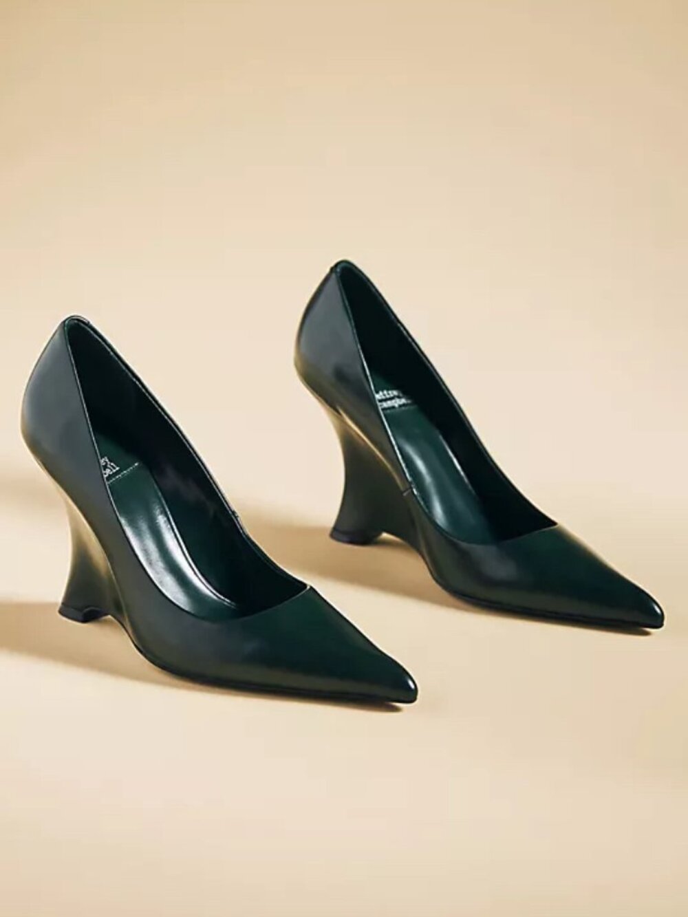 Jeffrey Campbell | Intrigued Dark Green Leather Heels | NWT